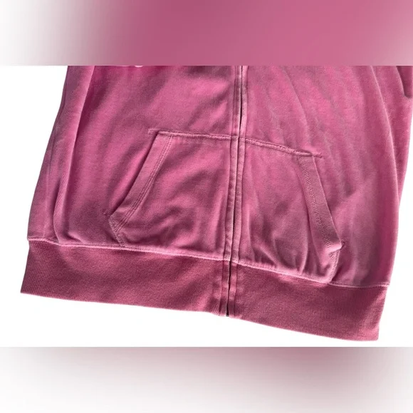 Y2K Victoria's Secret Love Pink Velour Hoodie bubblegum Pink Gold Sequin Medium - Picture 7 of 12